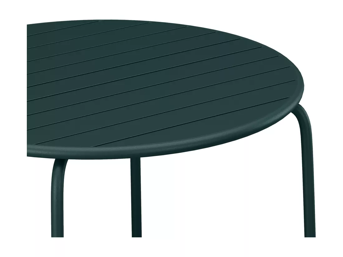 Table de jardin ronde D.110 cm en métal - Vert sapin - MIRMANDE de MYLIA