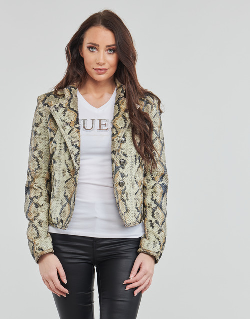 Guess - MELANIA JACKET - Marron / Noir / Beige