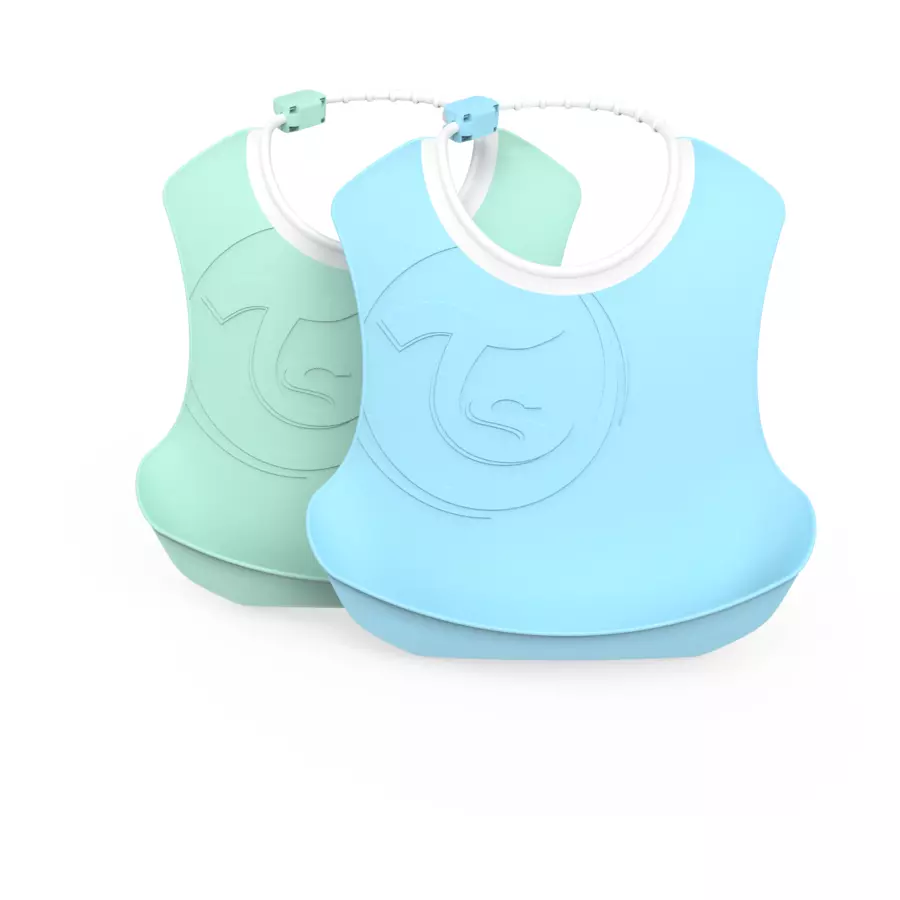 TWISTSHAKE Kinderlätzchen 2er-Pack 4+ Monate pastel blau  grün