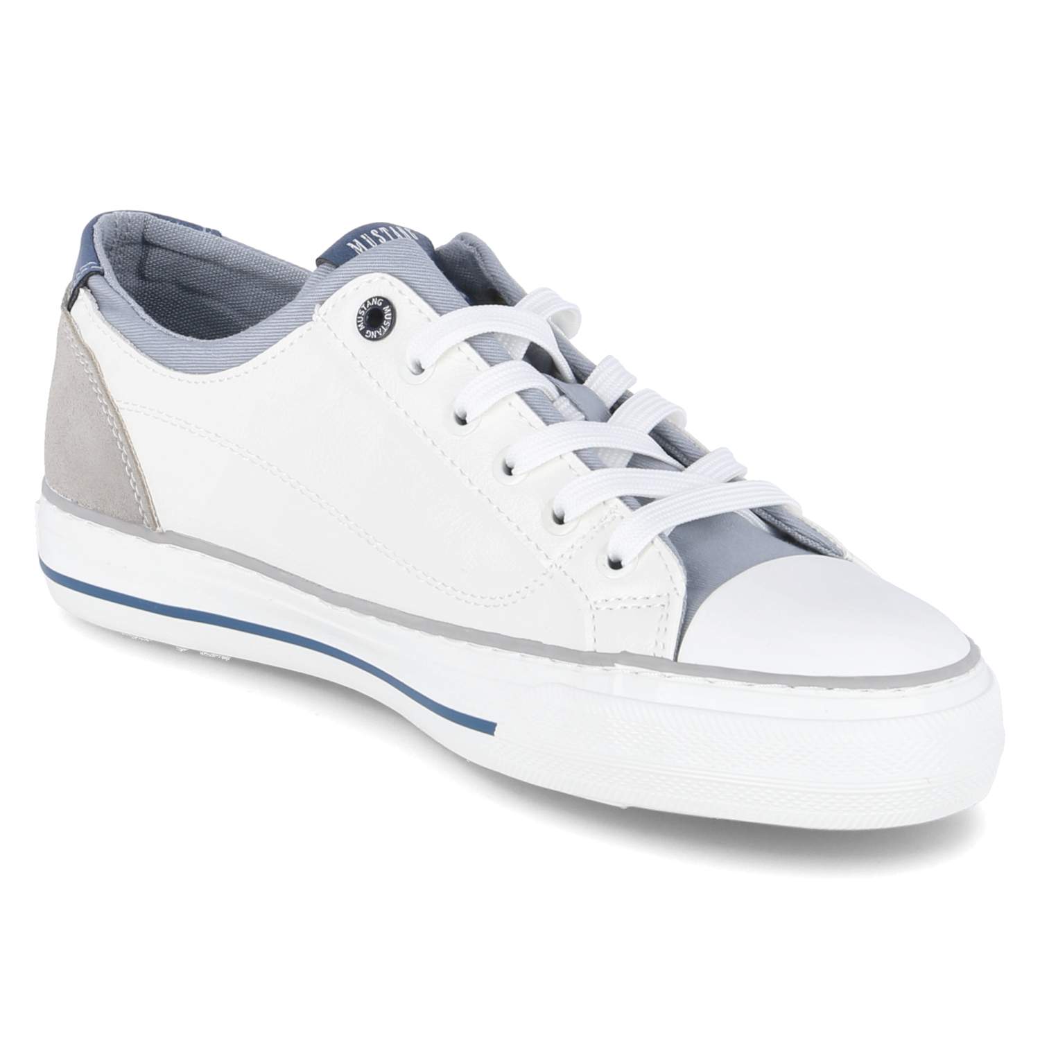 Mustang Low Sneaker - weiss/hellblau