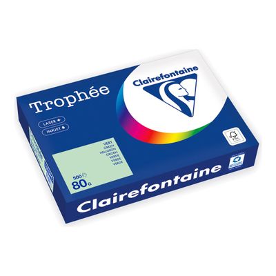 Clairefontaine Trophée -Papier - vert - A4 (210 x 297 mm) - 80 g/m² - Ramette de 500 feuilles