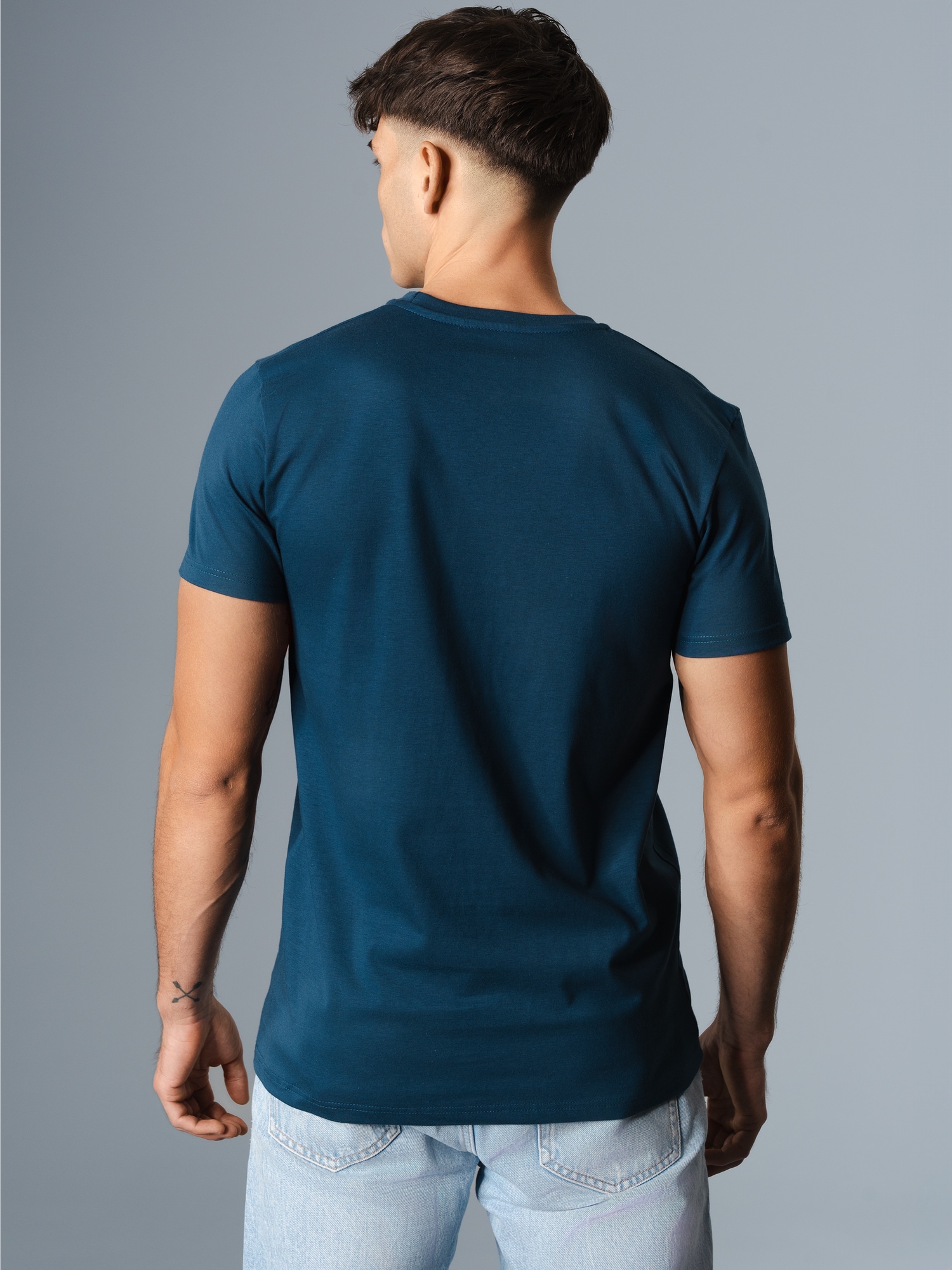 T-Shirt aus Biobaumwolle mit Brusttasche Saphir-C2C