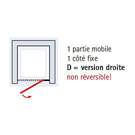 Porte de douche pivotante 90 cm droite, Schulte Masterclass II