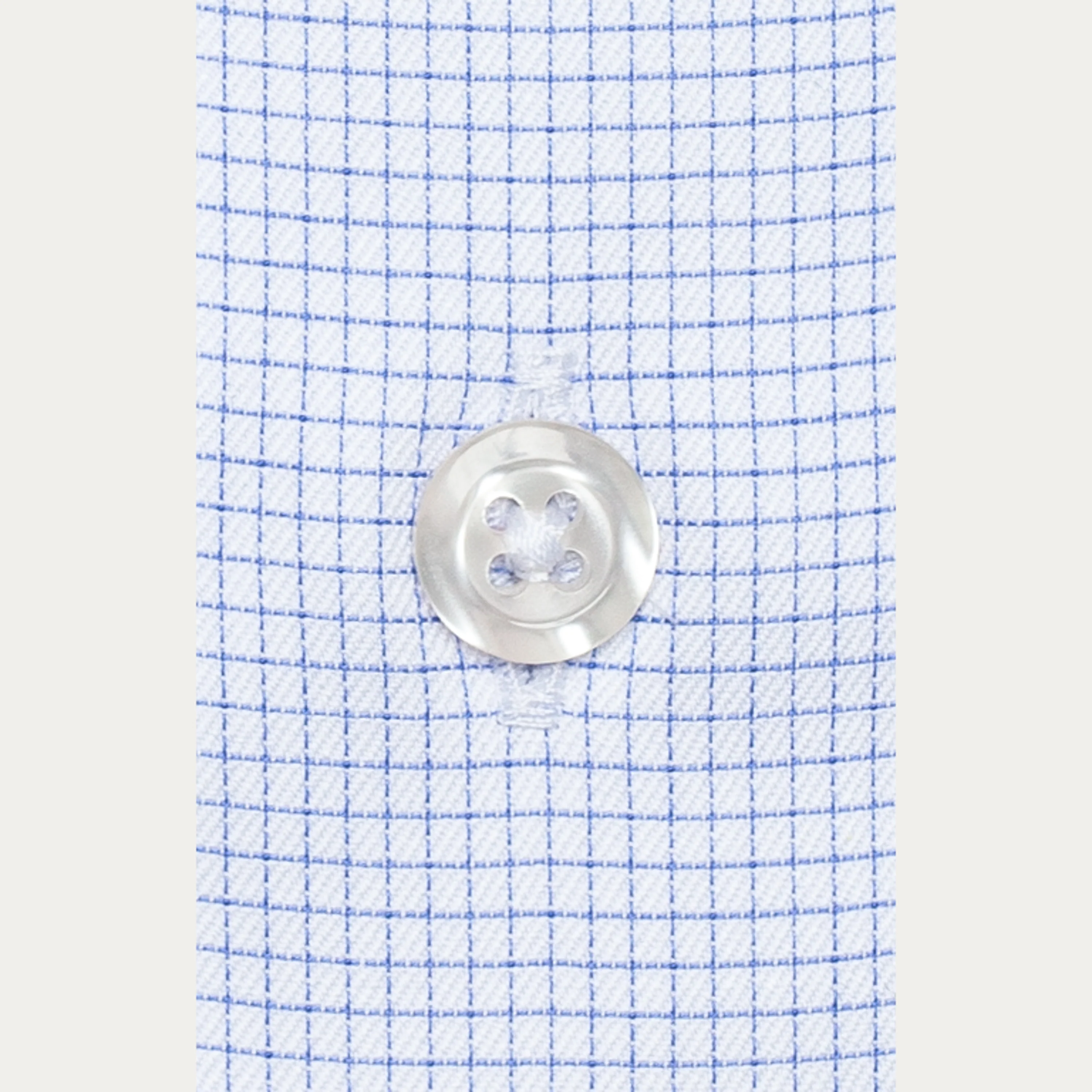 Fitted shirt in double-twisted twill with fine blue checks