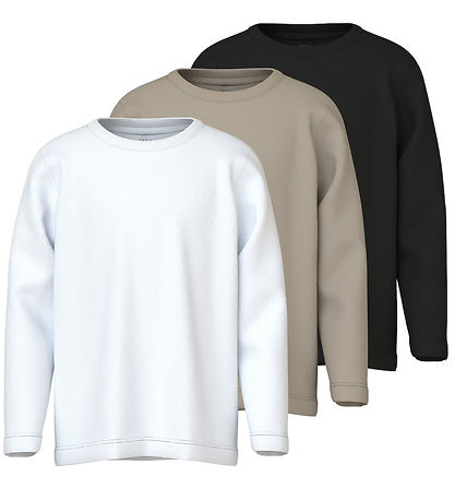 Name It Bluse - Noos - NkmVobbo - 3er-Pack - Black/Pure Cach/Bri