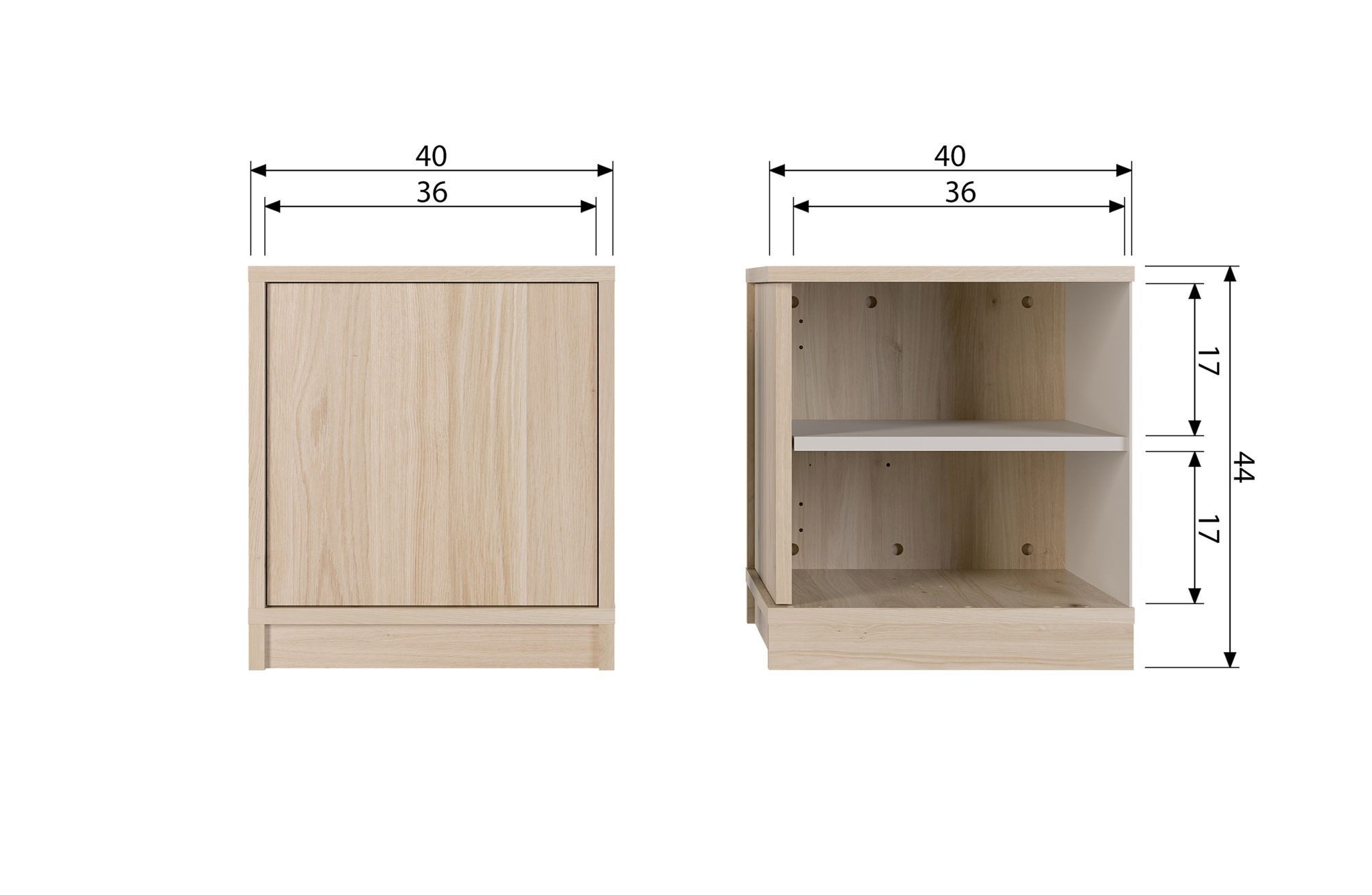 Onderkast Modulair naturel mat Modulair Onderkast 40cm - Naturel Mat