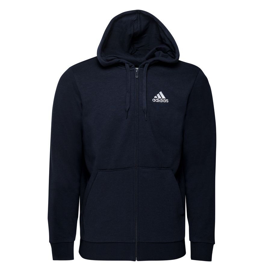 adidas Sweat à Capuche Essentials Big Logo FZ - Bleu Marine/Blanc