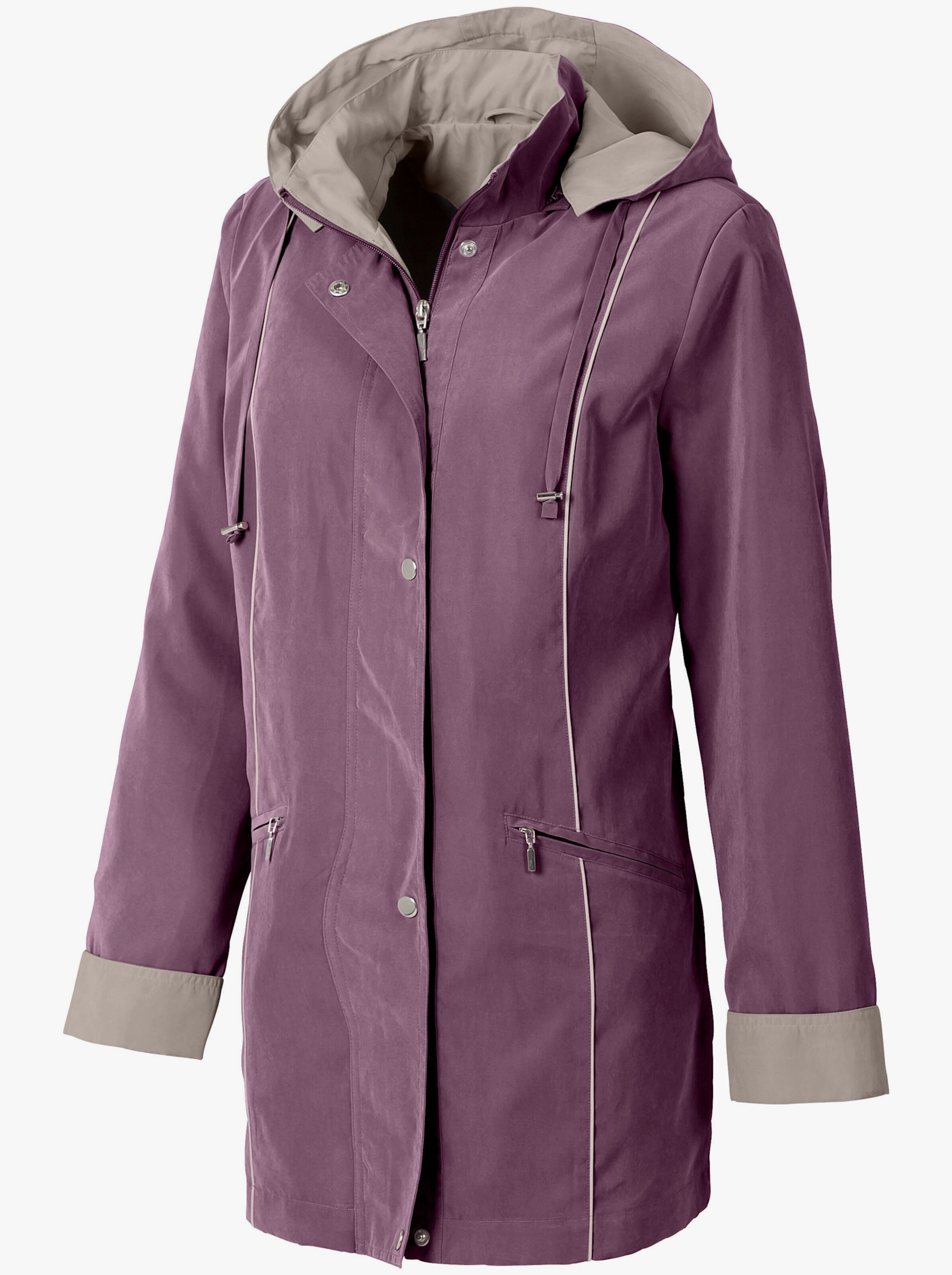 Microfaserjacke mit verdecktem Reißverschluss