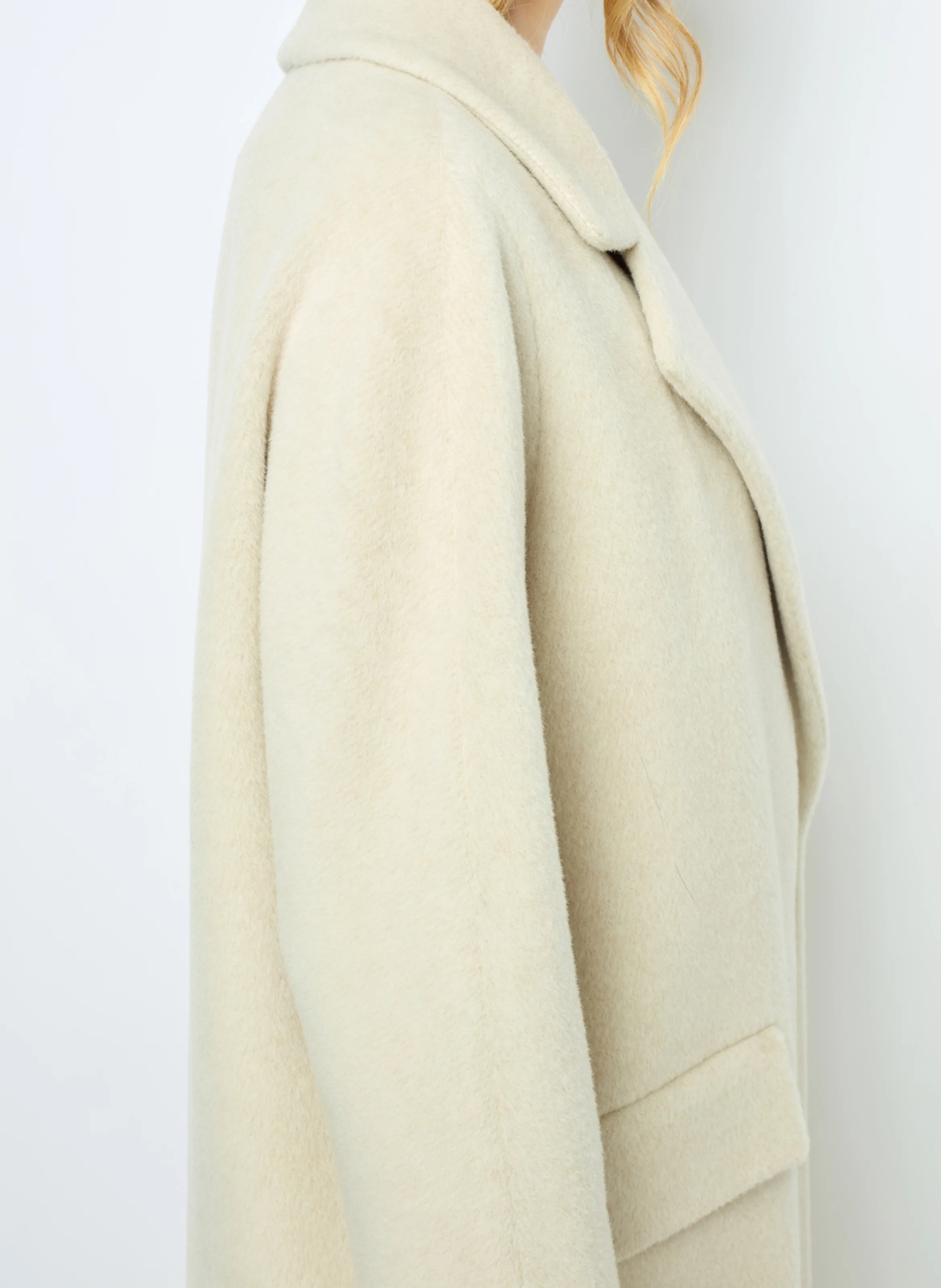 LORIANNE - Manteau long en laine mélangée | Blanc
