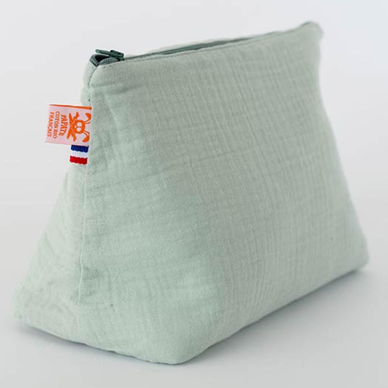 Papate Trousse de Toilette en Coton Bio verte - 23x17 cm
