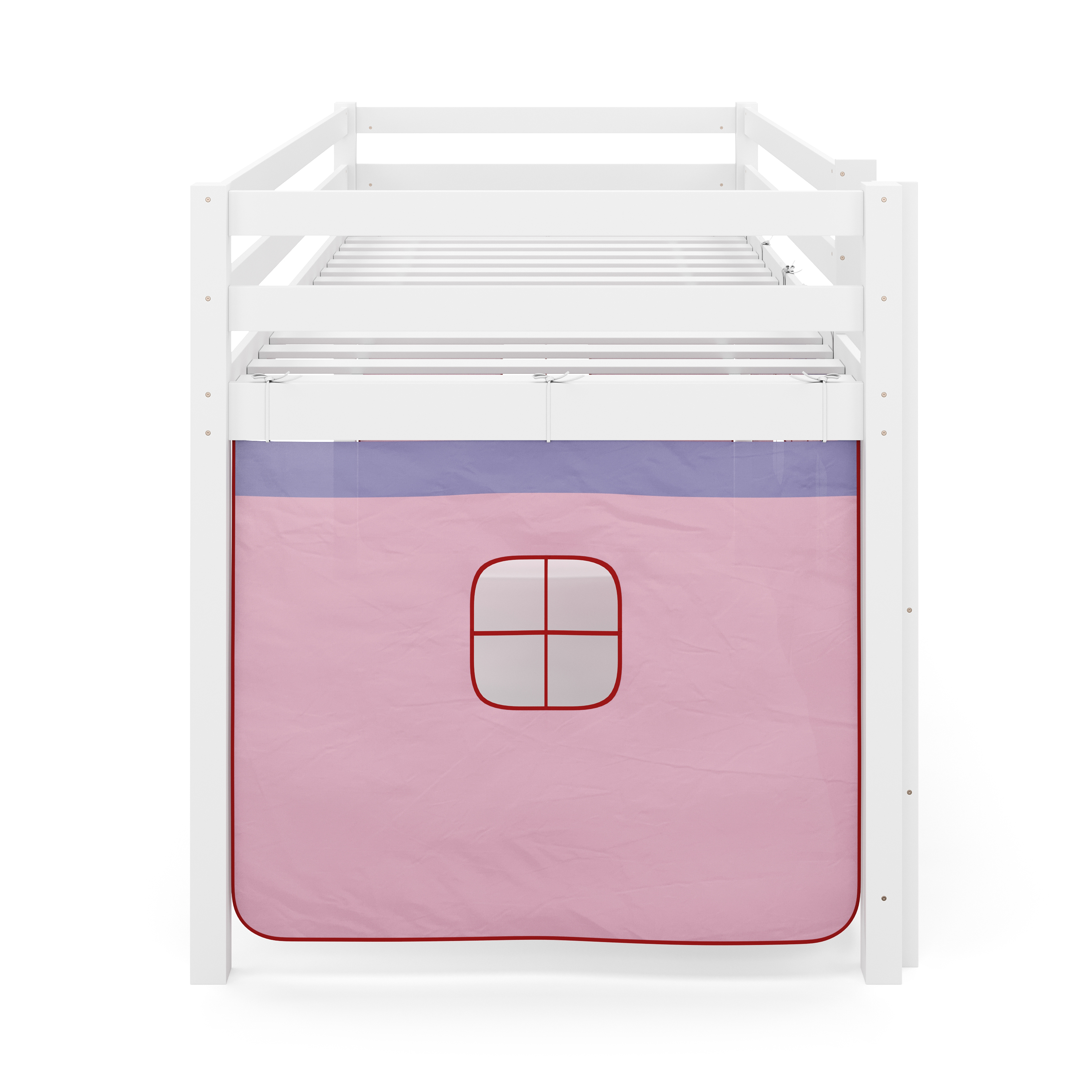 Hochbett BARBY 90 x 200 cm rosa/natur