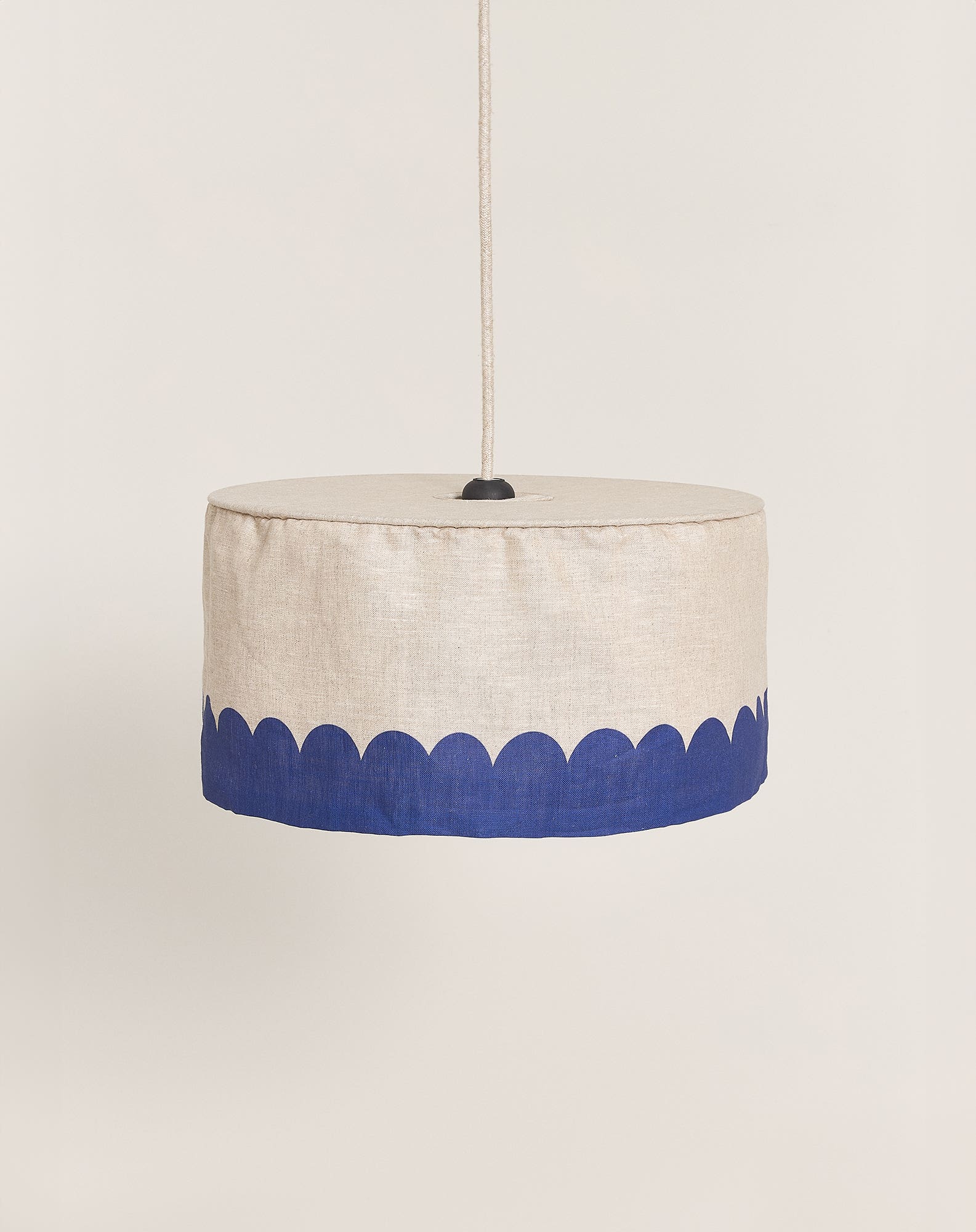 Abat-jour en lin pour suspension diam. 40cm vibes | Bleu