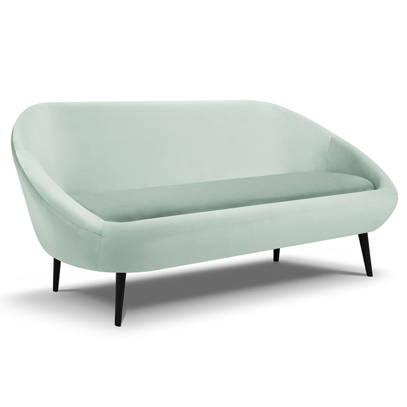Mazzini Sofas Canapé velours petale 3 places menthe - 222x90x92 cm