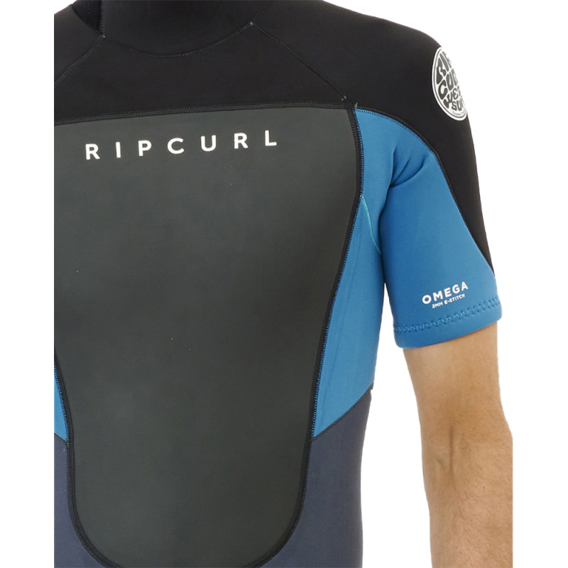 Shorty Rip Curl Omega 1.5mm backzip manches courtes bleu