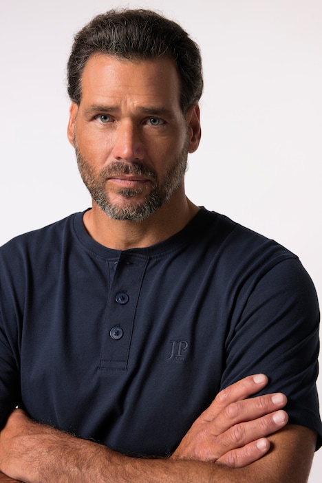 Henleys, Basic, 2er-Pack, Rundhals, Knopfleiste, bis 8 XL