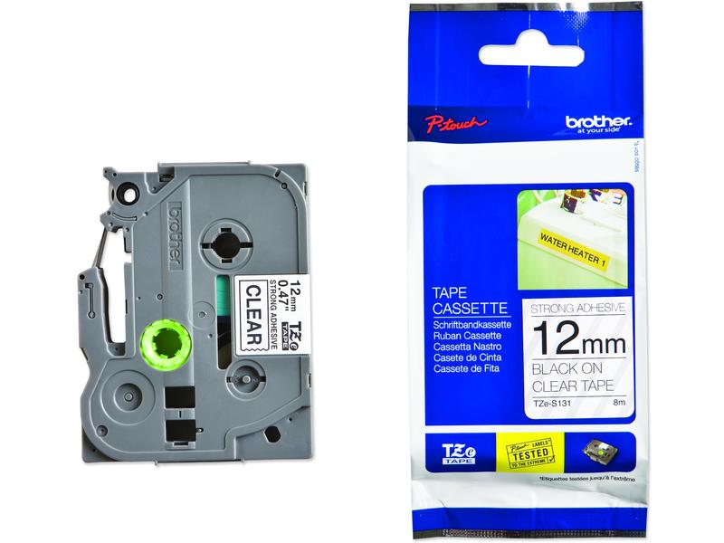 Brother Beschriftungsband TZE-s131 Schwarz auf Transparent Farbband für Brother P-Touch-Geräte
