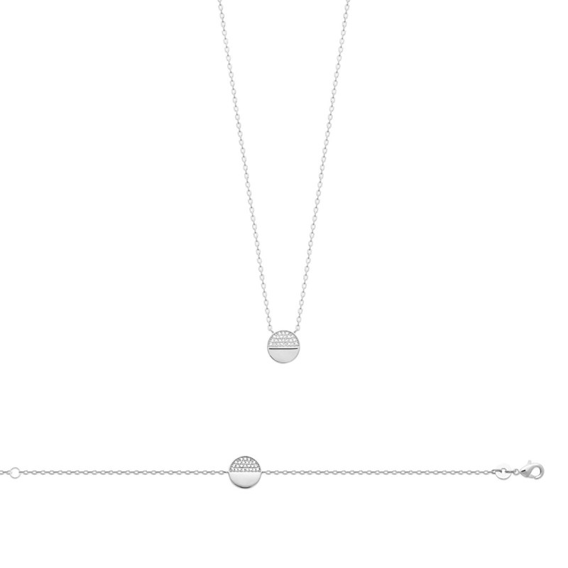 Collier Femme - Argent 925 - Oxyde de zirconium - Longueur : 45 cm
