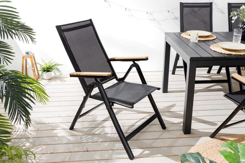 Outdoor Gartenstuhl DESIGNO anthrazit Aluminium klappbar wetterfest Hochlehner