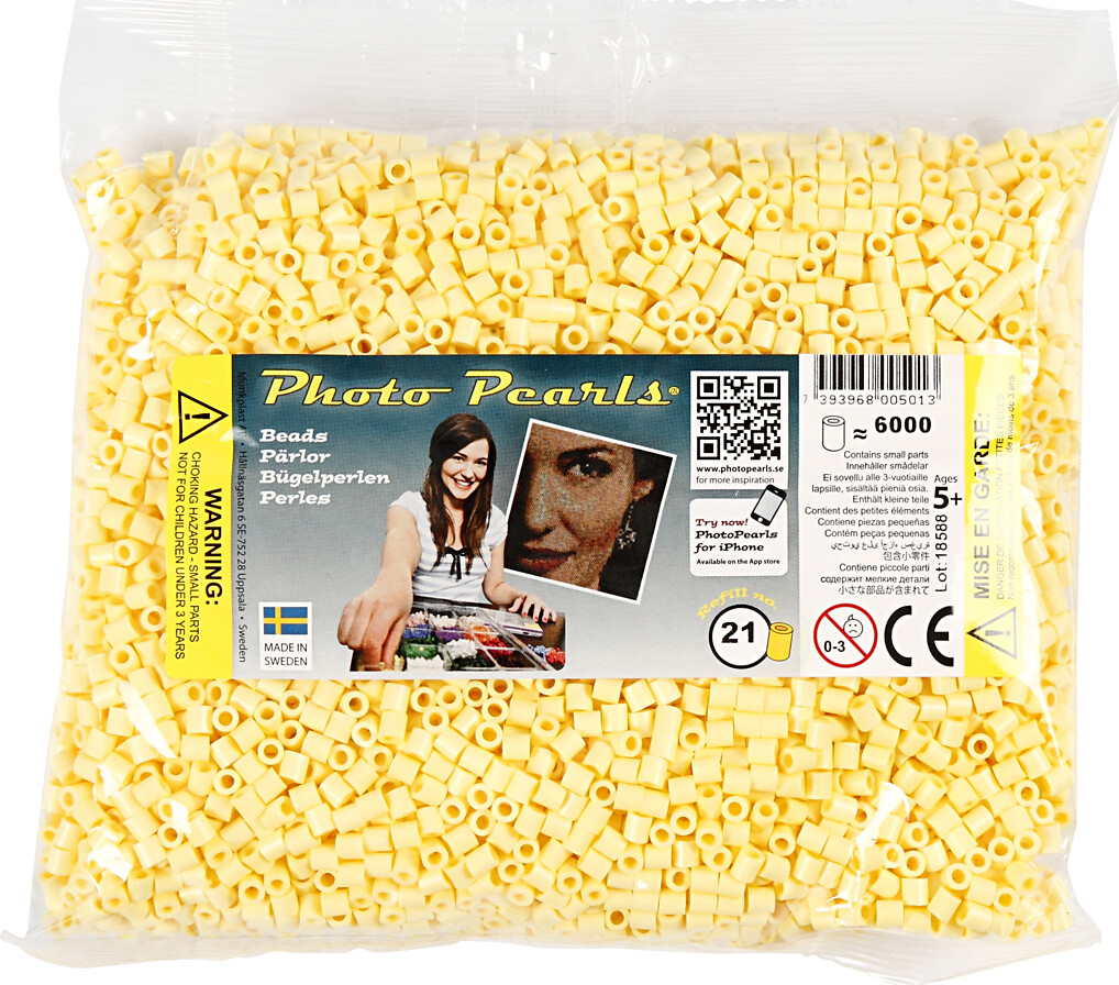 Photopearls - Medium - Lys Gul 21 - 6000 Stk. - Nabbi Fotoperler