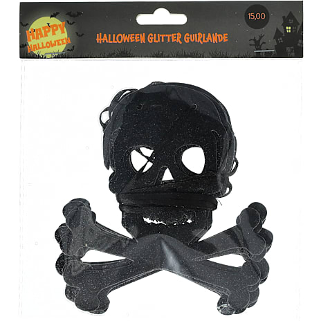 Halloween glitter guirlande 3 meter - flere varianter - assorteret