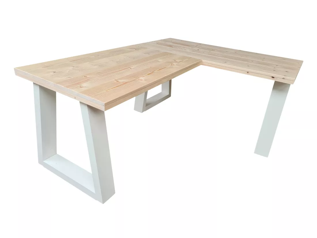 Wood4you - Bureau d'angle - Vancouver Spruce 180/160Lx70Dx75H Blanc