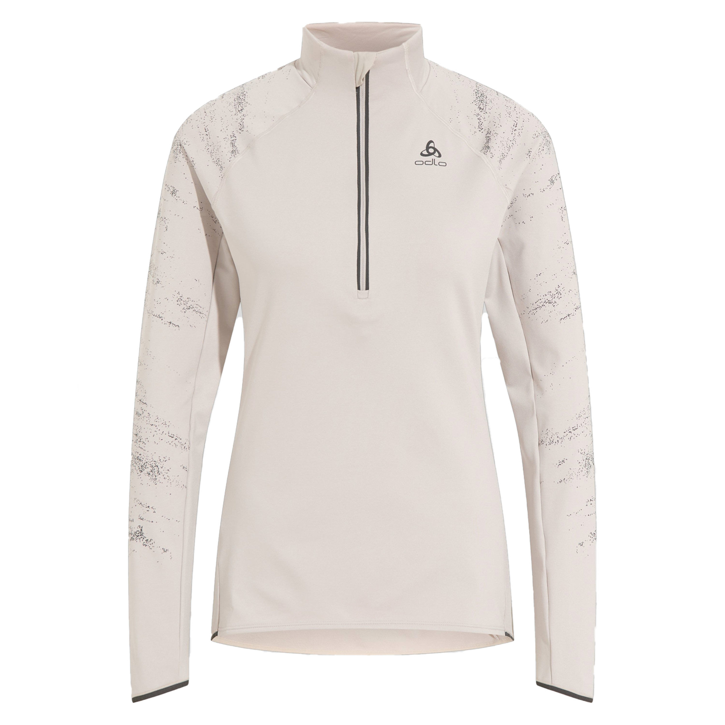 Odlo Zeroweight Ceramiwarm Reflective Mid Layer Half-Zip Top De Course Femmes - Gris Clair