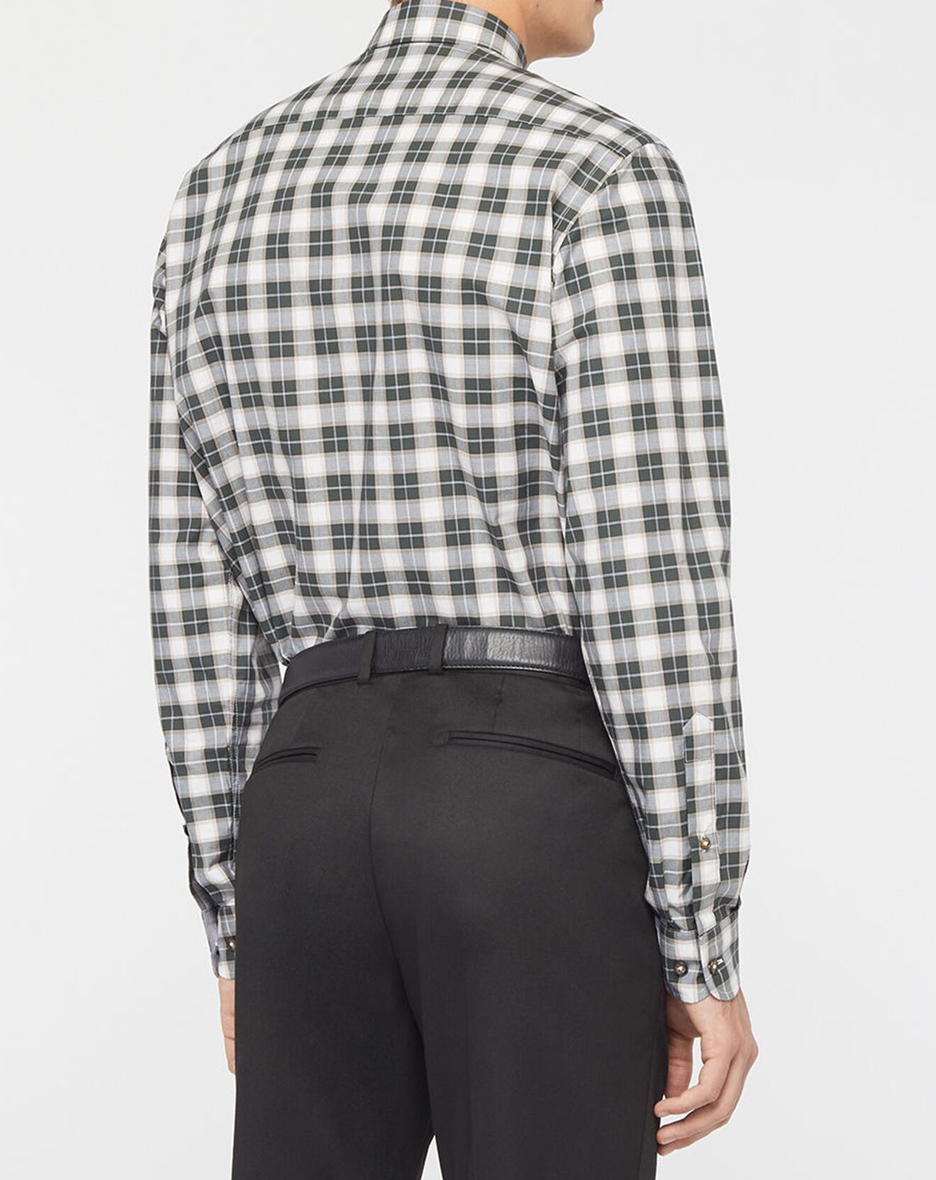 Hackett London Chemise Classic Fit à carreaux blanc/vert