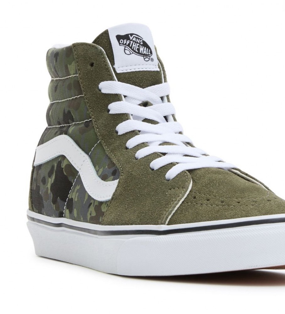 Tênis Vans de couro camuflado verde