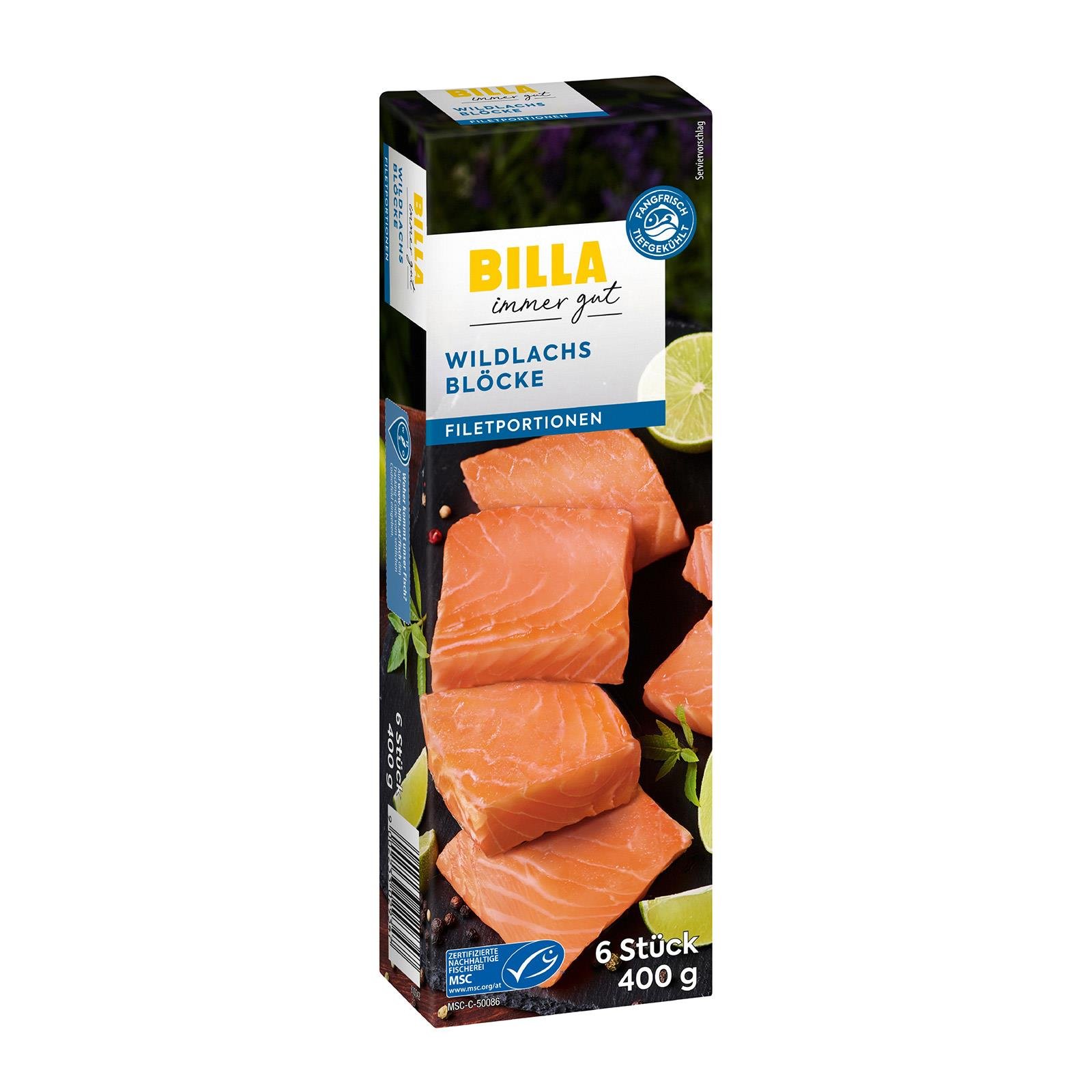 BILLA Wildlachs Filetblöcke