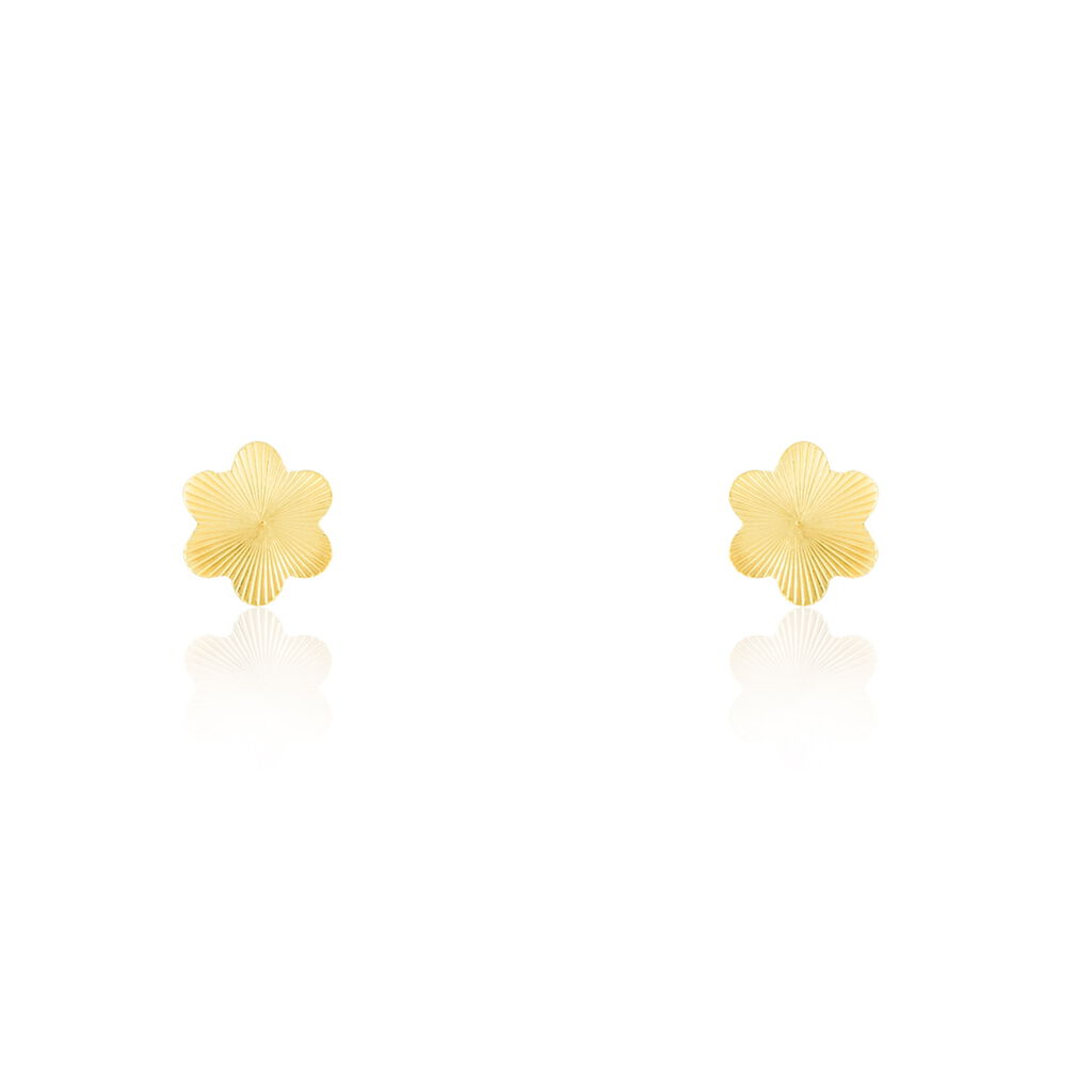 Boucles D'oreilles Puces Philine Fleur Or Jaune
