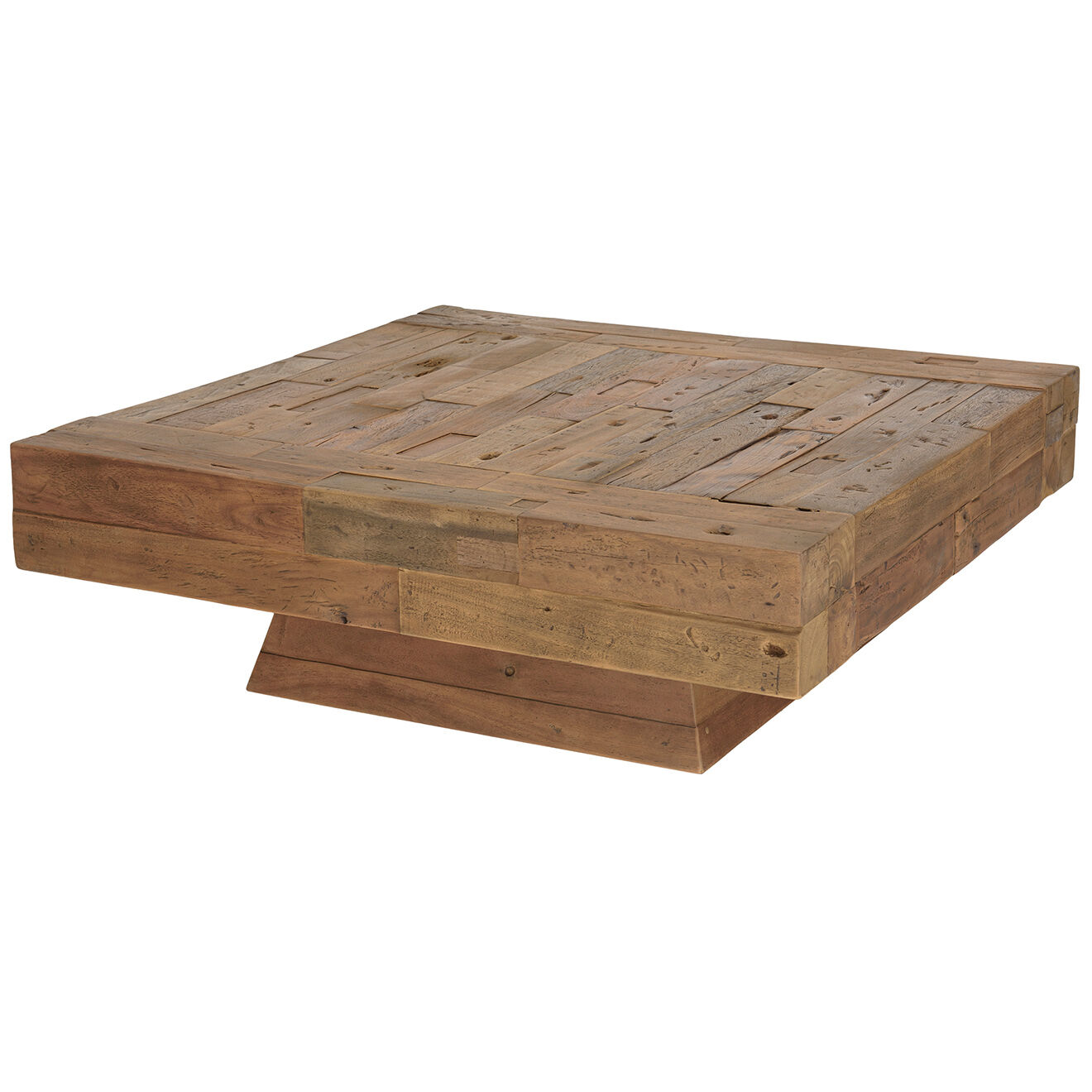 Macabane Table basse carrée bois massif Leonce bois - 104.5x104.5x35 cm