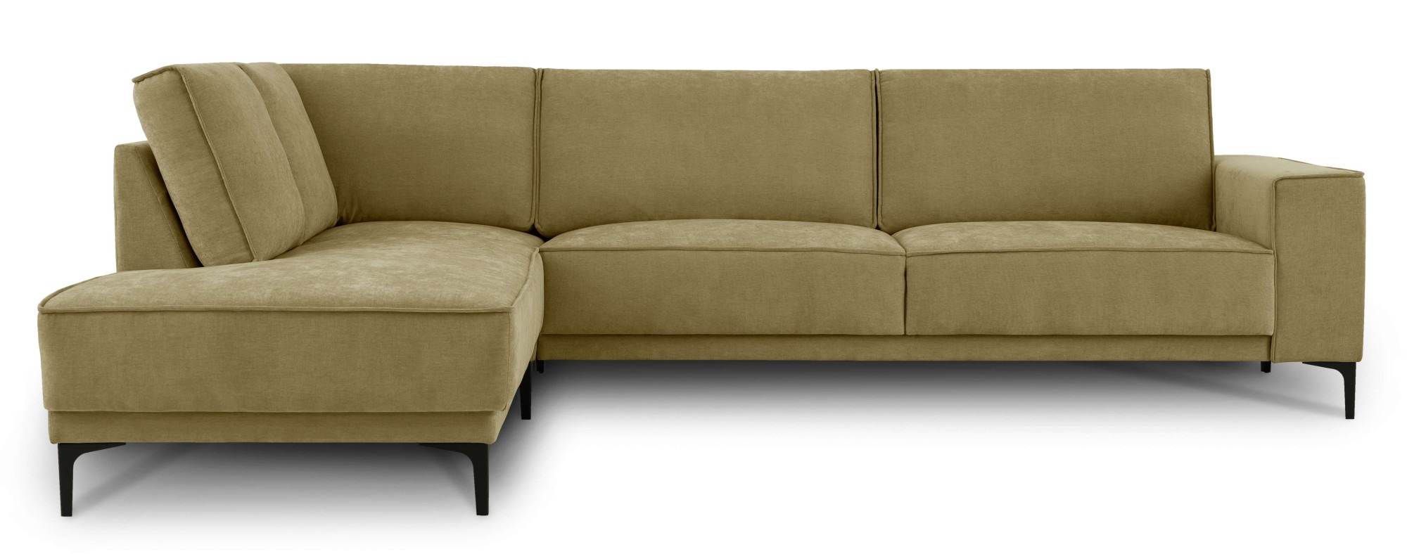 GOODproduct Ecksofa »Polsterecke Oland, Struktur, Flachgewebe, Luxus-Microfaser, Boucle« L-Form, 289 cm, Wellenunterfederung, Skandi-Design, Metallfüsse