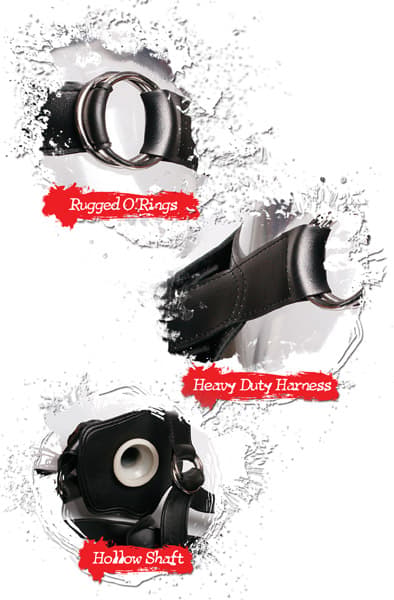 Pipedream Hollow Strap-On Black 30 cm Strap-on med sele