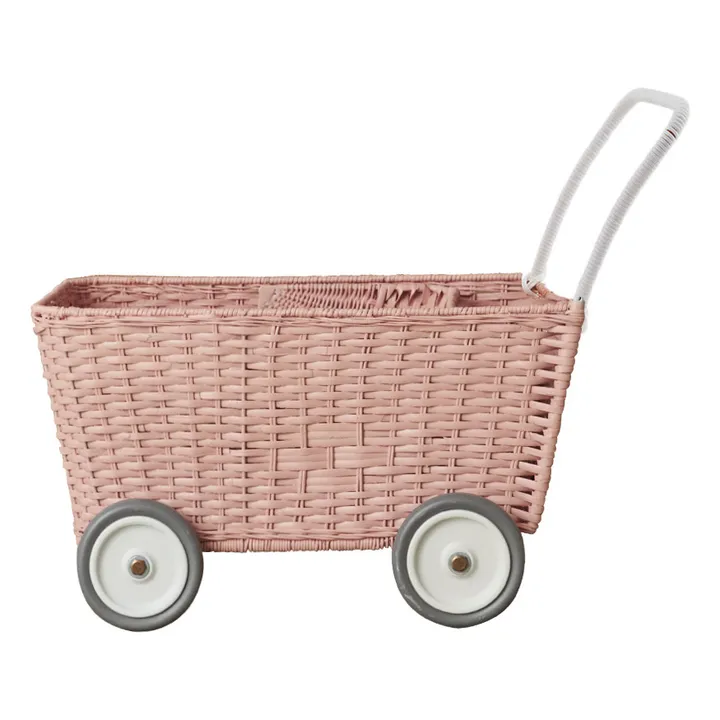 Olli Ella Chariot poussette en rotin | Rose
