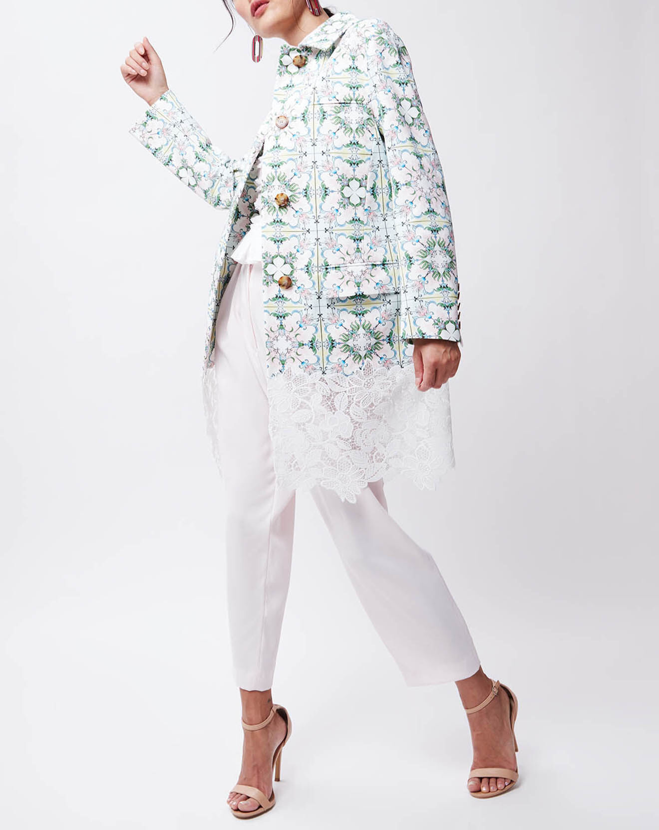 John Galliano Manteau léger June multicolore