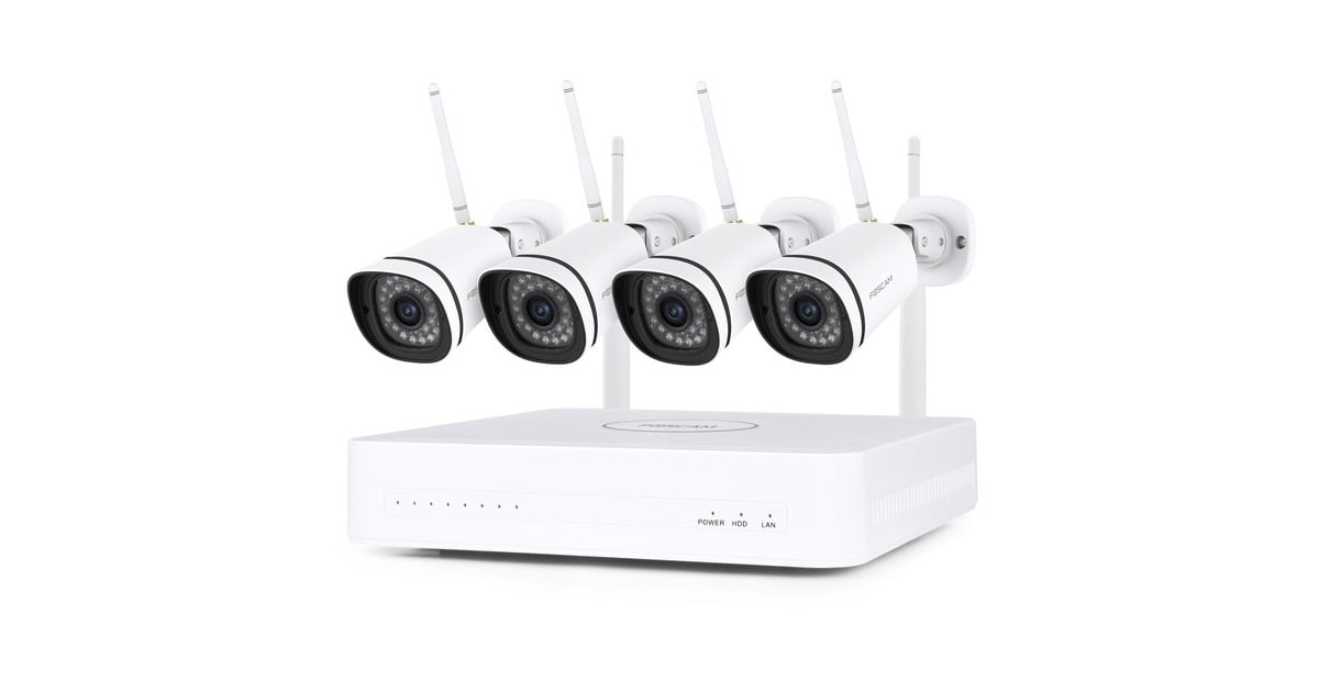 FoscamFN8108W-B4-1T, 2K/3MP 8-kanaals WiFi beveiligingsset beveiligingscamera  (Wit)