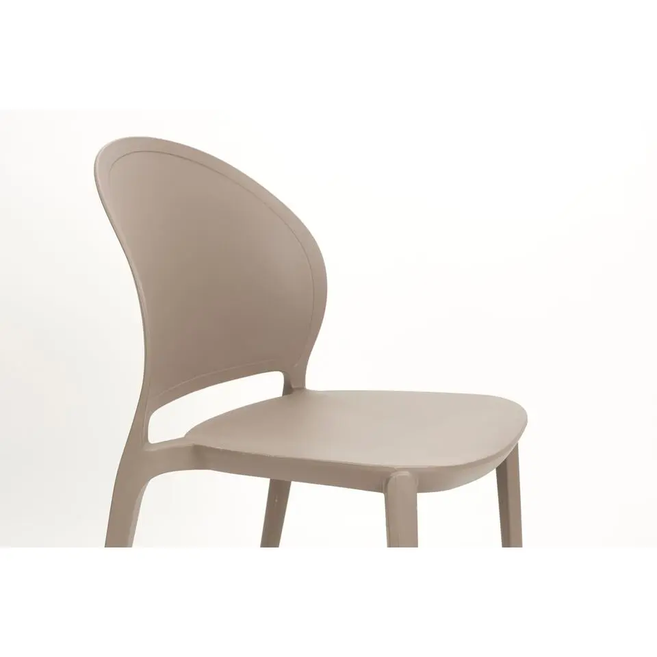 Housecraft Sjoerd Tuinstoelen/ Eetkamerstoelen Kunststof Grijs - Set van 4