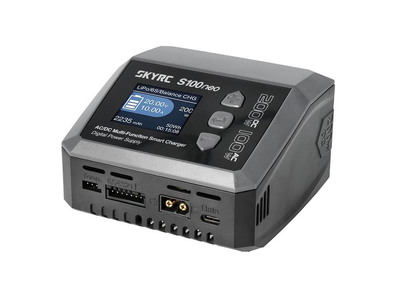 SKYRC Ladegerät S100 Neo 100W AC / 200W DC, 1-6S Universelles Modellbau-Ladegerät
