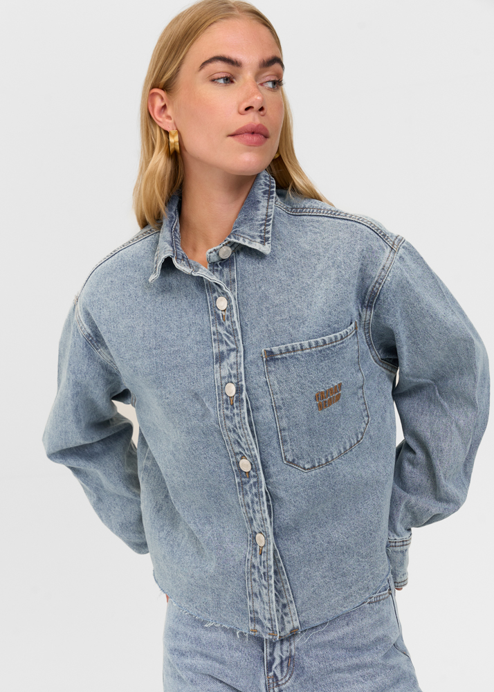 Denim blouse sea blauw