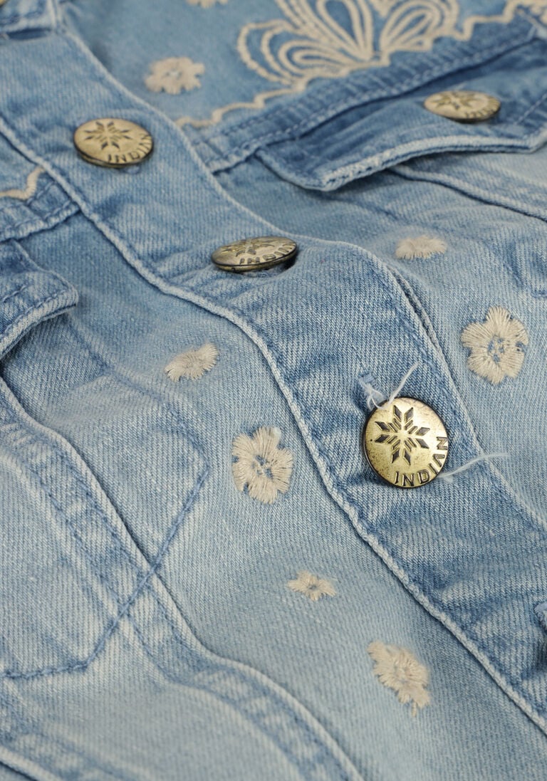 INDIAN BLUE JEANS blauwe indian blue jeans gilet denim gilet embroidery