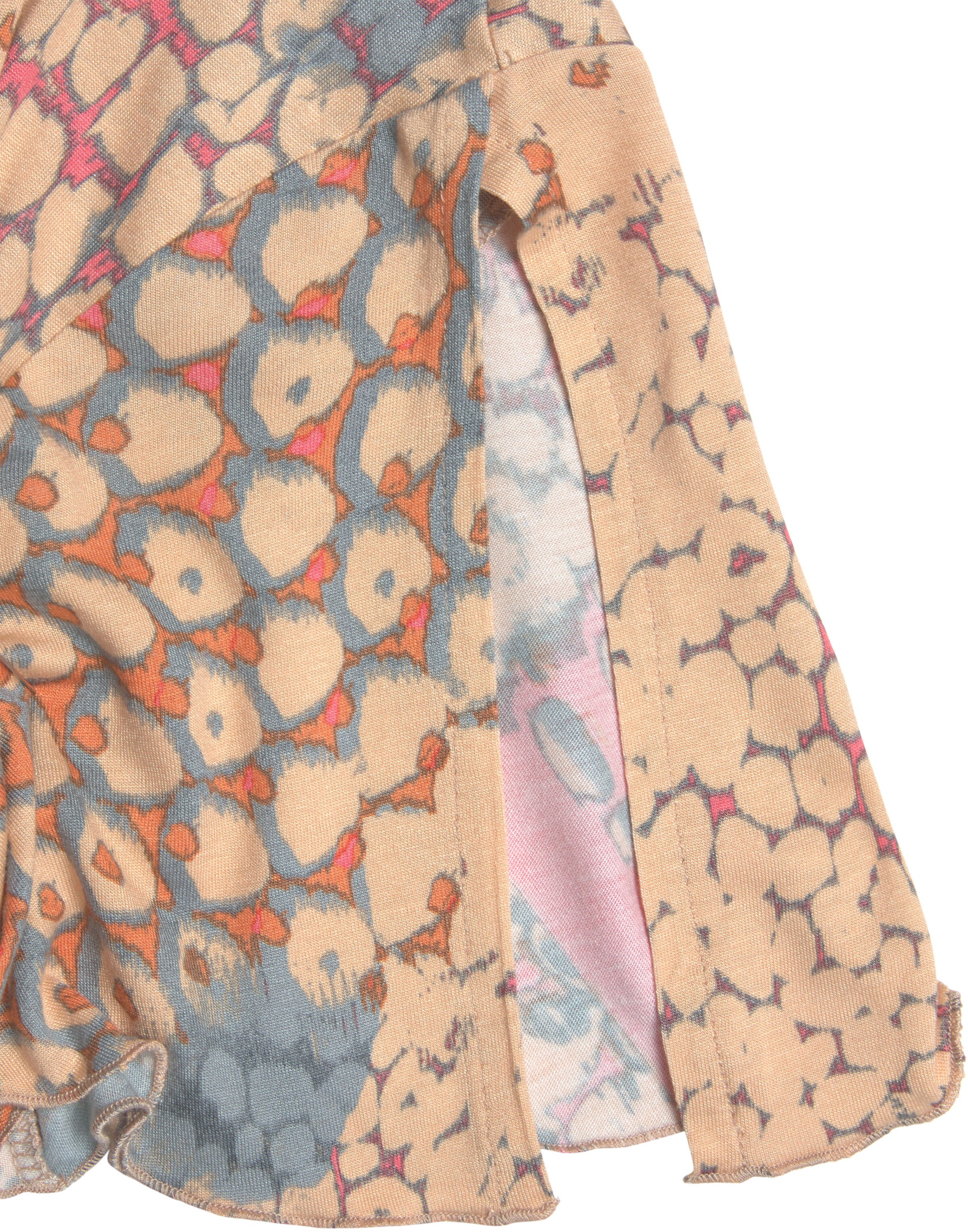 Buffalo Maxikleid in orange-blau-bedruckt