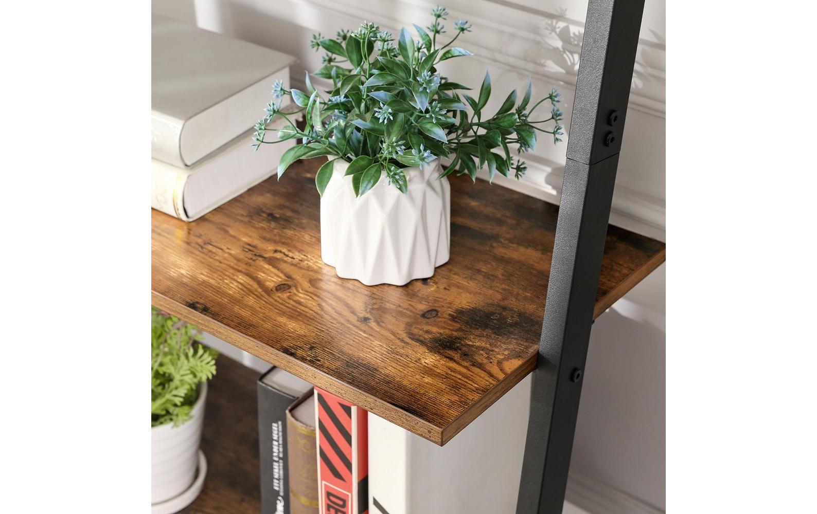 Leiter-Regal mit 5 Sprossen Braun/Schwarz<br>Leiter-Regal