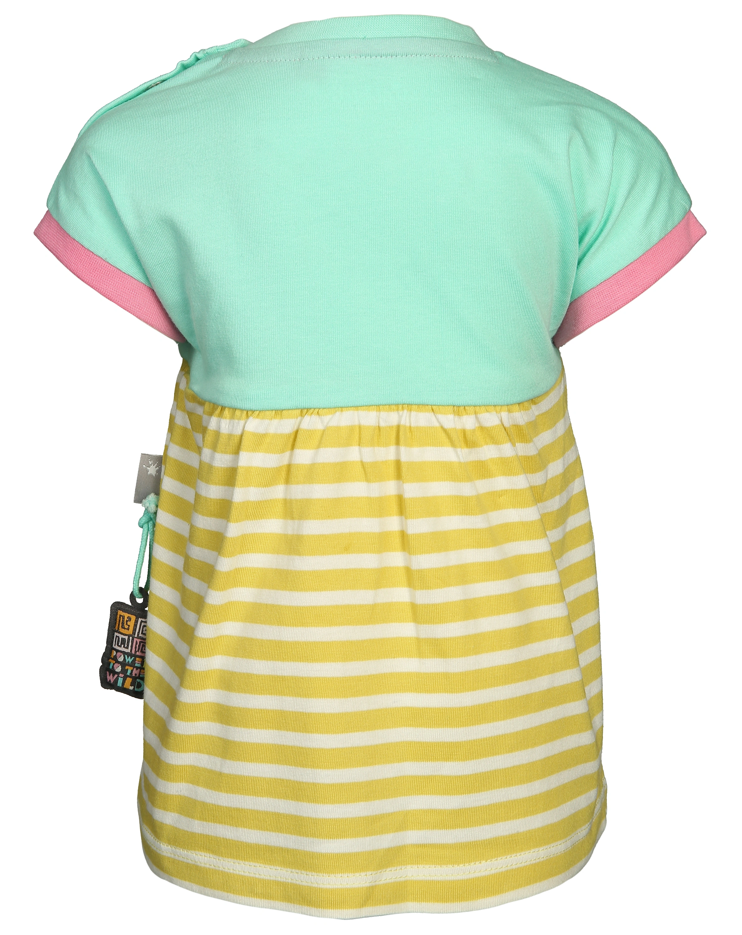 Kurzarm-Kleid KROKO gestreift in gelb/mint