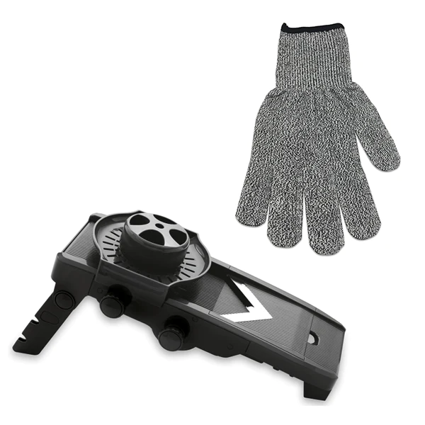 Lot mandoline V 5 lames et gant contre les coupures Mathon