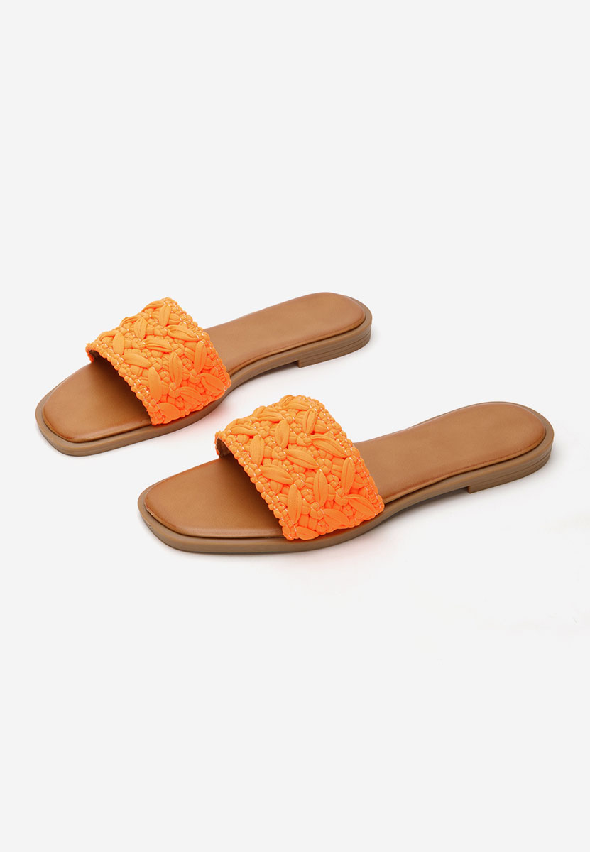 Mules plates femme orange Eugenia