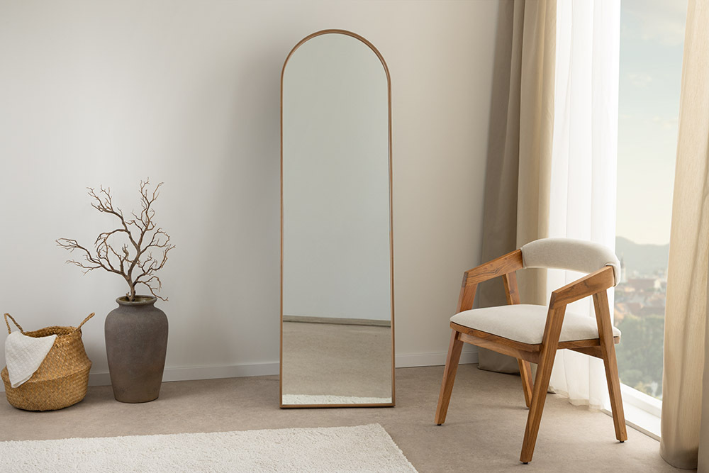Nordischer Standspiegel PORTRAIT 165cm natur in Eichenholz-Design