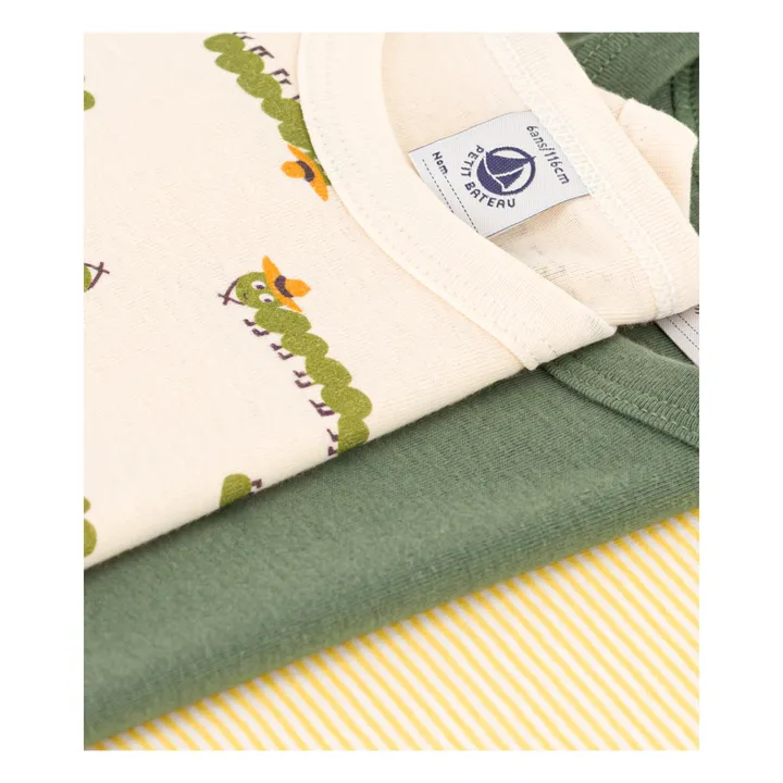 Petit Bateau Lot 3 T-shirts Millepieds | Vert kaki