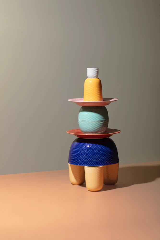 Lyngby Porcelæn  Rhombe Color krus, gul - 33 cl.