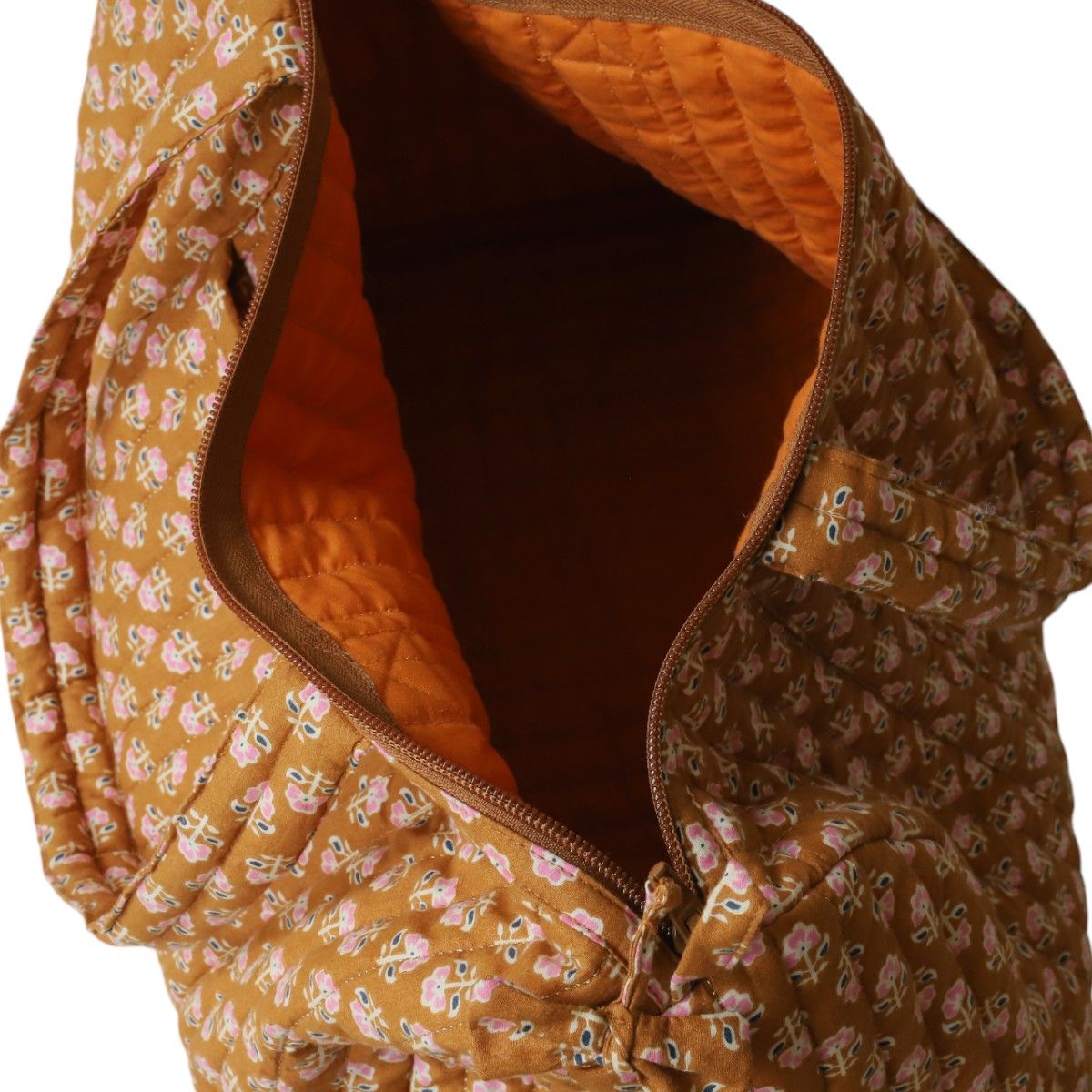 Sac week-end block print curry - Mariage Indien Pondie Chérie