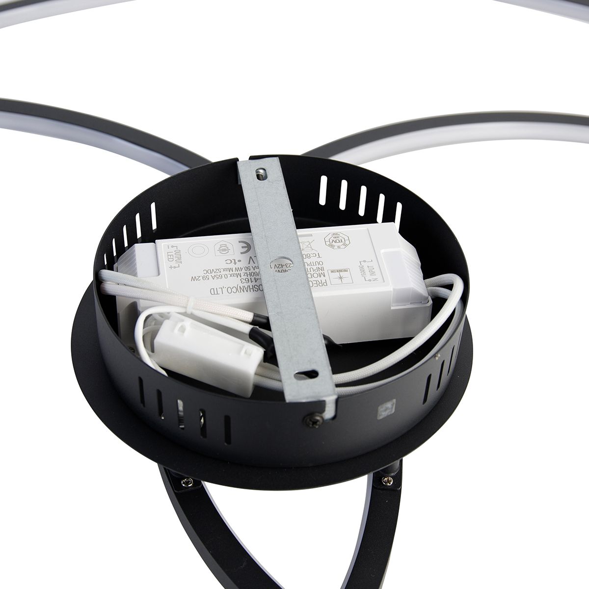 Plafondlamp zwart 78 cm incl. LED 3 staps dimbaar - Rowin